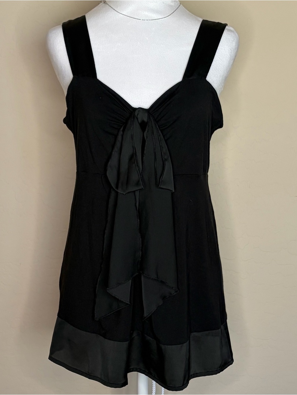 LOFT Black Big-bow Front Sleeveless Top